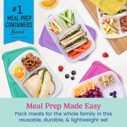 Bentgo Easyboxes 3-Compartment 8-Piece Set Food Containers UK | Bentgo UK 3617-QEBHW - Image 2