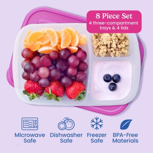 Bentgo Easyboxes 3-Compartment 8-Piece Set Food Containers UK | Bentgo UK 3617-QEBHW - Image 3