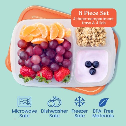 Bentgo Food Containers UK - Bentgo Easyboxes 3-Compartment 8-Piece Set UK 0426-KBDGF - Image 3