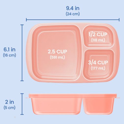 Bentgo Food Containers UK - Bentgo Easyboxes 3-Compartment 8-Piece Set UK 4520-WMHYE - Image 5