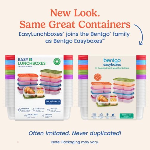 Bentgo Easyboxes 3-Compartment 20-Piece Set Food Containers UK | Bentgo UK 2650-WCAZH - Image 4