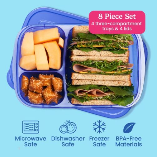 Bentgo Easyboxes 3-Compartment 8-Piece Set Food Containers UK | Bentgo UK 4182-JQBGM - Image 3