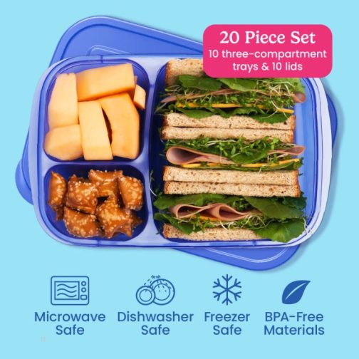Bentgo Food Containers UK - Bentgo Easyboxes 3-Compartment 20-Piece Set UK 3086-UKXCL - Image 3