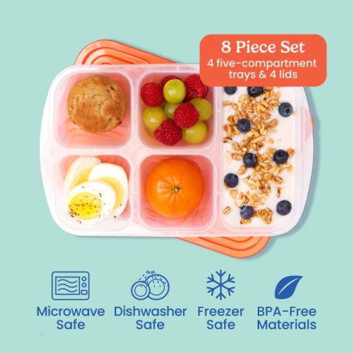 Bentgo Easyboxes 5-Compartment 8-Piece Set Food Containers UK | Bentgo UK 6530-PIMTV - Image 3