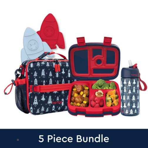 Bentgo Lunch Box UK - Bentgo Kids Prints Lunch 5-Piece Set with Ice Packs Kids Lunch Set UK 5368-DTXQM