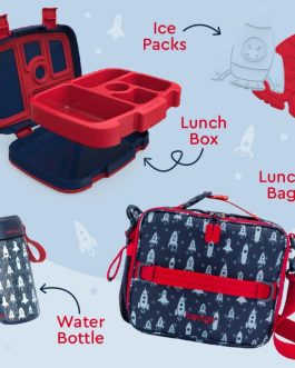 Bentgo Lunch Box UK – Bentgo Kids Prints Lunch 5-Piece Set with Ice Packs Kids Lunch Set UK 5368-DTXQM