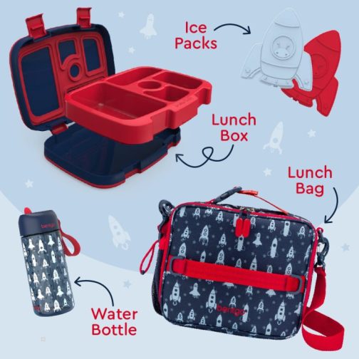 Bentgo Lunch Box UK - Bentgo Kids Prints Lunch 5-Piece Set with Ice Packs Kids Lunch Set UK 5368-DTXQM - Image 2