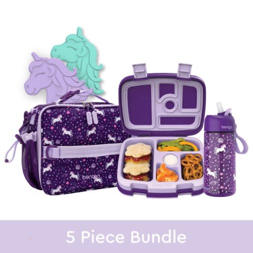Bentgo Kids Prints Lunch 5-Piece Set with Ice Packs Kids Lunch Set UK | Bentgo UK 5689-FWAMP