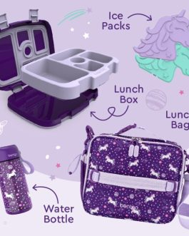 Bentgo Kids Prints Lunch 5-Piece Set with Ice Packs Kids Lunch Set UK | Bentgo UK 5689-FWAMP