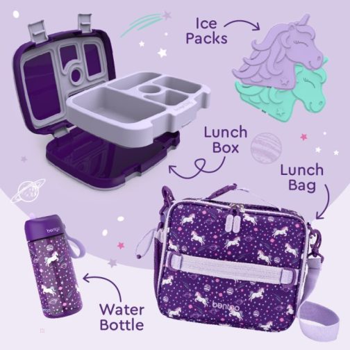 Bentgo Kids Prints Lunch 5-Piece Set with Ice Packs Kids Lunch Set UK | Bentgo UK 5689-FWAMP - Image 2