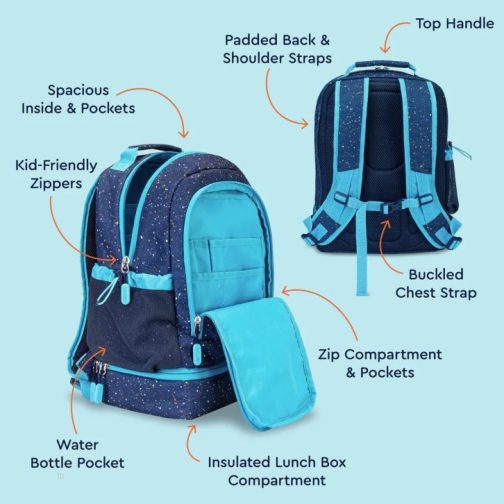 Bentgo Kids Lunch Bag Kids 2-in-1 Backpack UK | Bentgo UK 4195-AWMIZ - Image 4
