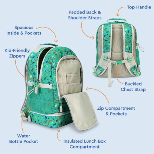 Bentgo Kids Prints Lunch Bag Kids 2-in-1 Backpack UK | Bentgo UK 3401-HYVAI