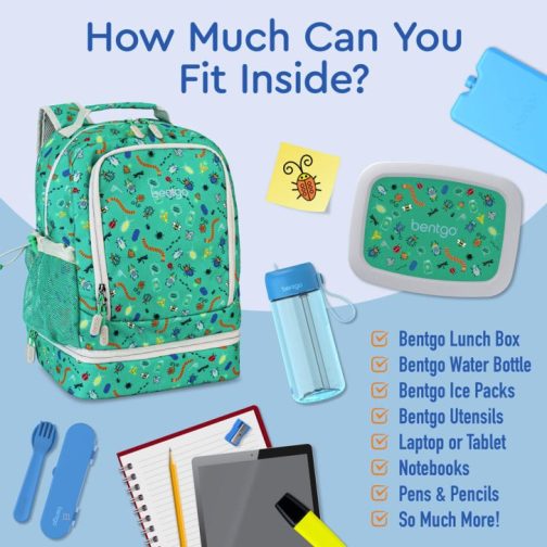 Bentgo Kids Prints Lunch Bag Kids 2-in-1 Backpack UK | Bentgo UK 3401-HYVAI - Image 2