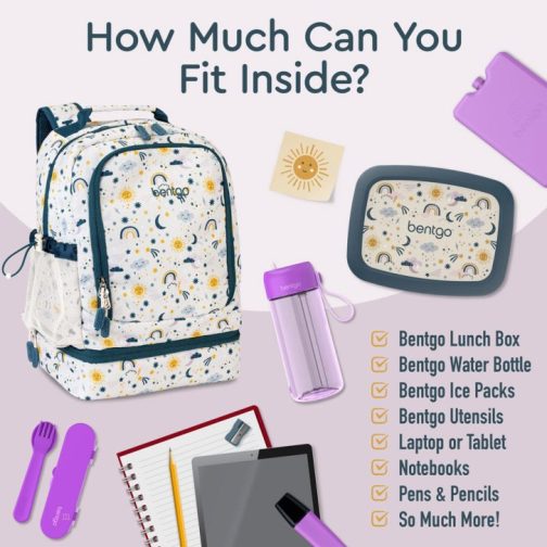 Bentgo Bags UK - Bentgo Kids Prints Lunch Bag Kids 2-in-1 Backpack UK 9836-SLMTX - Image 19