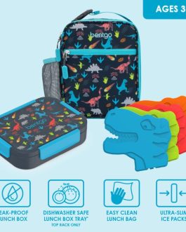 Bentgo UK – Bentgo Kids Snap & Go Lunch Box, Insulated Lunch Tote, & Ice Packs Kids Lunch Set UK 2501-SHPBK