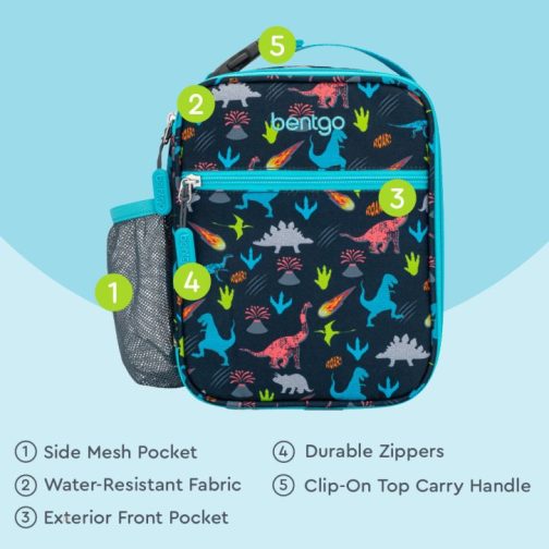 Bentgo UK - Bentgo Kids Snap & Go Lunch Box, Insulated Lunch Tote, & Ice Packs Kids Lunch Set UK 2501-SHPBK - Image 5