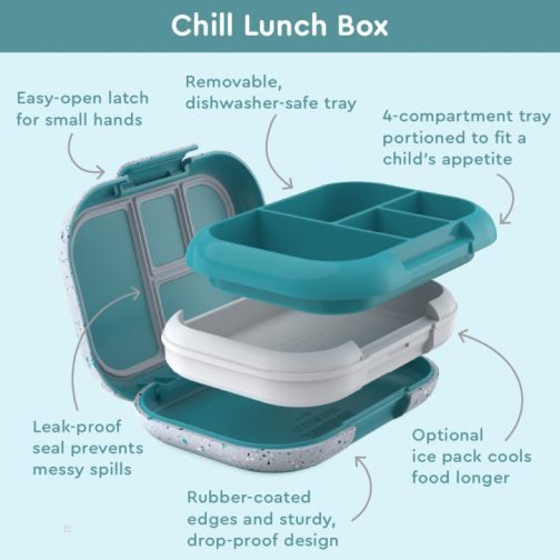 Bentgo Lunch Box UK - Bentgo Kids Chill Lunch Box & 2 Extra Trays with Lids Kids UK 5734-IGZLK - Image 3