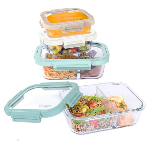 Bentgo Meal Prep Containers UK - Bentgo Glass Leak-Proof Meal Prep Set (8pc) UK 0318-UBITO