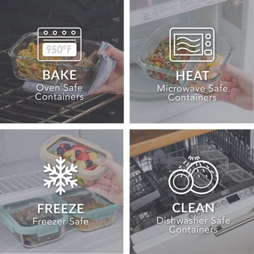 Bentgo Meal Prep Containers UK - Bentgo Glass Leak-Proof Meal Prep Set (8pc) UK 0318-UBITO - Image 4