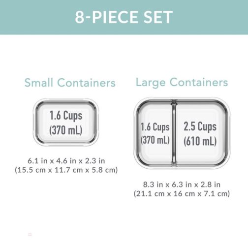 Bentgo Meal Prep Containers UK - Bentgo Glass Leak-Proof Meal Prep Set (8pc) UK 0318-UBITO - Image 7