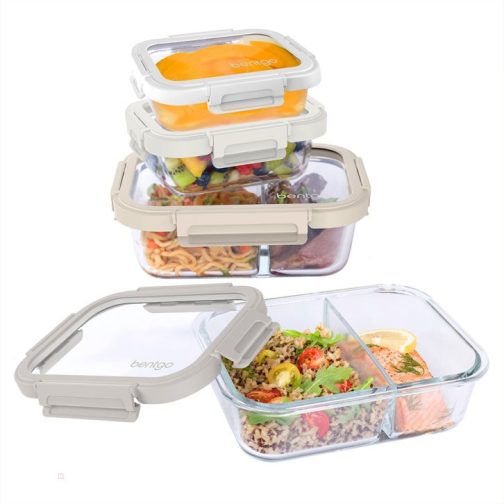 Bentgo Meal Prep Containers UK - Bentgo Glass Leak-Proof Meal Prep Set (8pc) UK 8945-FIMTV