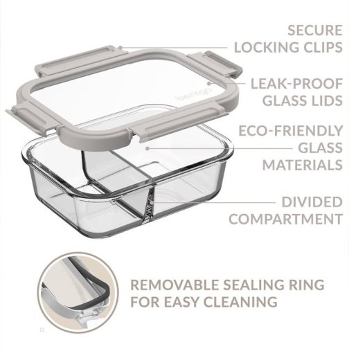 Bentgo Meal Prep Containers UK - Bentgo Glass Leak-Proof Meal Prep Set (8pc) UK 8945-FIMTV - Image 6