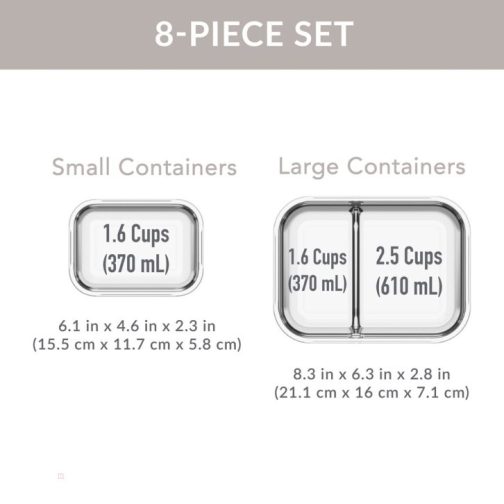 Bentgo Meal Prep Containers UK - Bentgo Glass Leak-Proof Meal Prep Set (8pc) UK 8945-FIMTV - Image 7