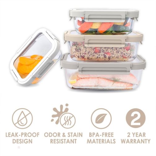 Bentgo UK - Bentgo Glass Leak-Proof Set (8pc) Food Storage UK 7543-YHGRA - Image 2