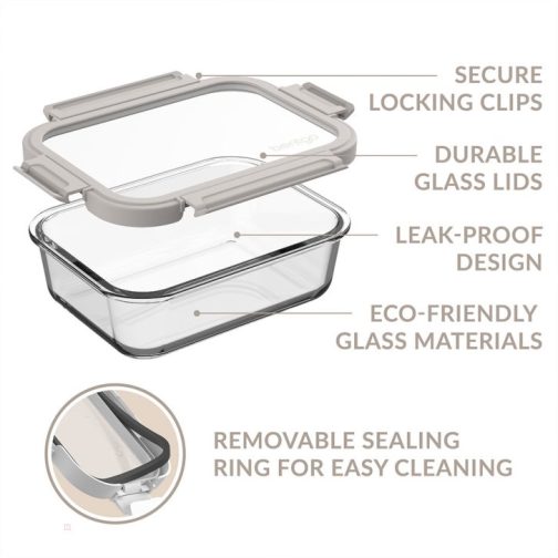 Bentgo UK - Bentgo Glass Leak-Proof Set (8pc) Food Storage UK 7543-YHGRA - Image 5