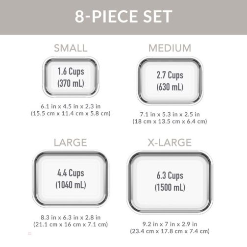 Bentgo UK - Bentgo Glass Leak-Proof Set (8pc) Food Storage UK 7543-YHGRA - Image 6