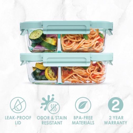 Bentgo Glass Leak-Proof Meal Prep Set (4pc) Meal Prep Containers UK | Bentgo UK 9573-ENJOB - Image 3