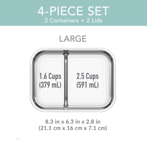 Bentgo Glass Leak-Proof Meal Prep Set (4pc) Meal Prep Containers UK | Bentgo UK 9573-ENJOB - Image 5