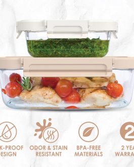 Bentgo Meal Containers UK – Bentgo Glass Leak-Proof Set (4pc) Food Storage UK 2740-ZWYAQ