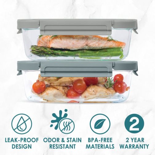 Bentgo UK - Bentgo Glass Leak-Proof Set (4pc) Food Storage UK 4218-OHGMT - Image 2