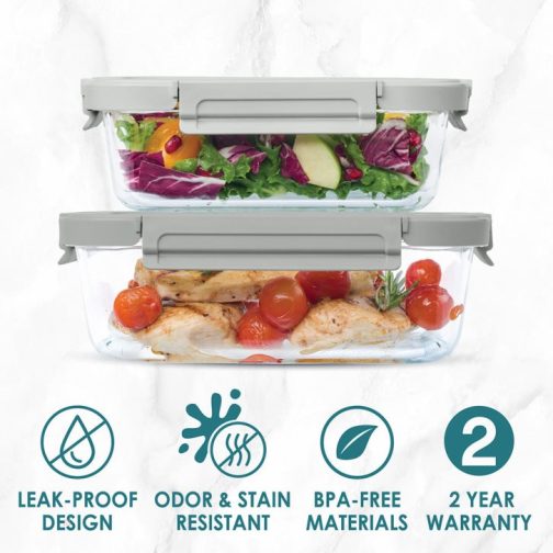 Bentgo UK - Bentgo Glass Leak-Proof Set (4pc) Food Storage UK 7168-BFCEU - Image 2