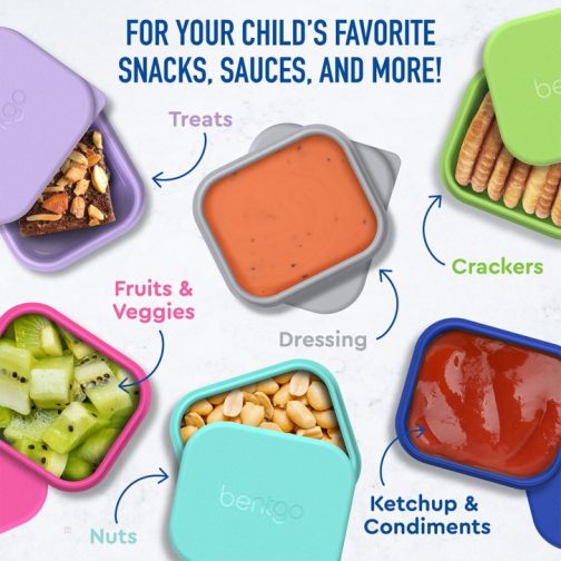 Bentgo Sauce Container Kids UK - Bentgo Kids Sidekicks 2-Pack Silicone Container Set UK 8247-IDFPS - Image 3