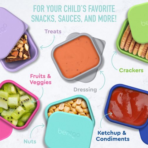 Bentgo Kids Sidekicks 2-Pack Silicone Container Set Kids Sauce Container UK | Bentgo UK 2560-PQKLU - Image 5