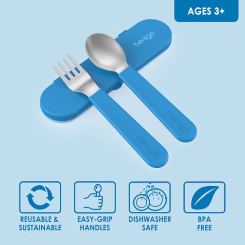 Bentgo Kids Stainless Steel Utensil Set Kids Utensils UK | Bentgo UK 9213-KRHBF - Image 3
