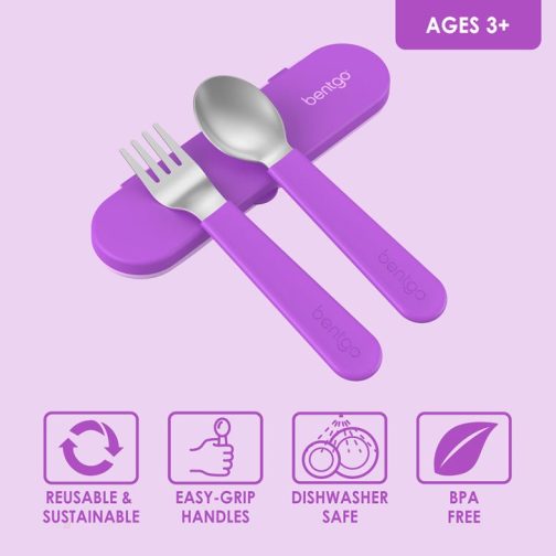 Bentgo Accessories UK - Bentgo Kids Stainless Steel Utensil Set Kids Utensils UK 5728-FBEOS - Image 3