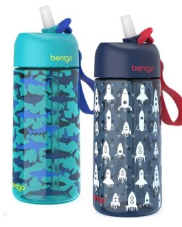 Bentgo Kids Prints (2-Pack) Kids Water Bottle UK | Bentgo UK 4370-MTFIG
