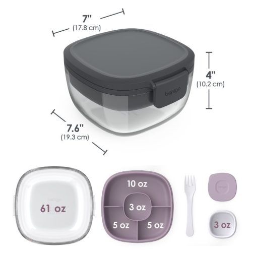 Bentgo Meal Containers UK - Bentgo Glass (2-Pack) Salad Container UK 1369-GUDMW - Image 4