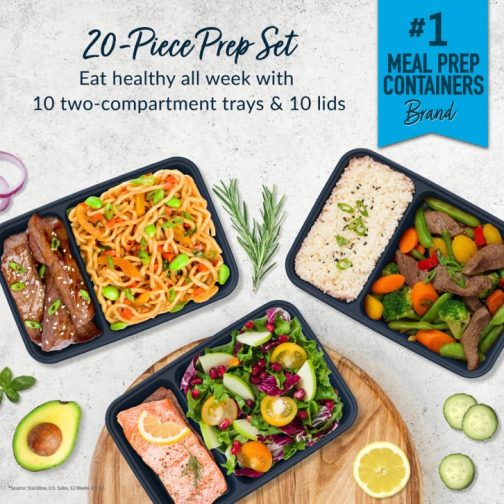 Bentgo Prep 2-Compartment Meal Prep Containers UK | Bentgo UK 6819-YLKGC - Image 2
