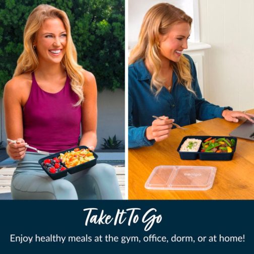 Bentgo Prep 2-Compartment Meal Prep Containers UK | Bentgo UK 6819-YLKGC - Image 3