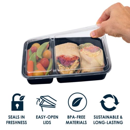 Bentgo Prep 2-Compartment Meal Prep Containers UK | Bentgo UK 6819-YLKGC - Image 4