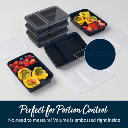 Bentgo Prep 2-Compartment Meal Prep Containers UK | Bentgo UK 6819-YLKGC - Image 6