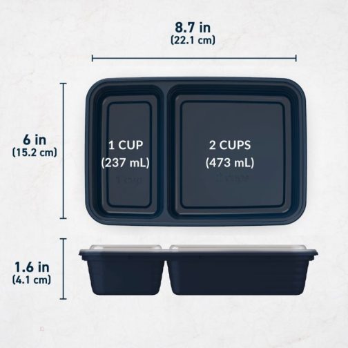 Bentgo Prep 2-Compartment Meal Prep Containers UK | Bentgo UK 6819-YLKGC - Image 7