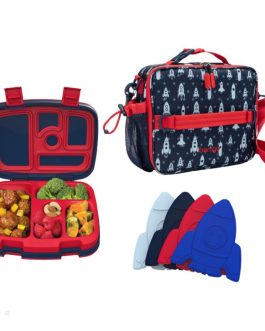 Bentgo UK – Bentgo Kids Prints Lunch Box, Lunch Bag, & Ice Packs Kids Lunch Set UK 9275-XSZYI