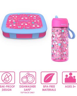 Bentgo Kids Prints Water Bottle & Kids Lunch Box UK | Bentgo UK 4085-FPSYB