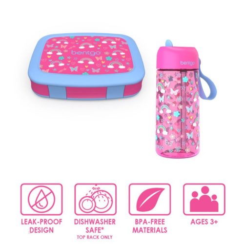 Bentgo Kids Prints Water Bottle & Kids Lunch Box UK | Bentgo UK 4085-FPSYB - Image 2
